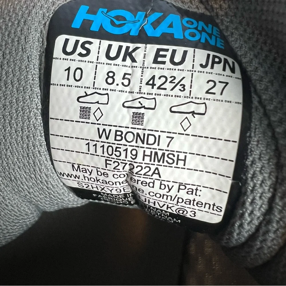 Hoka One One - Women's Bondi 7 Running Shoes‎ Gray Peach - Sz. 10
